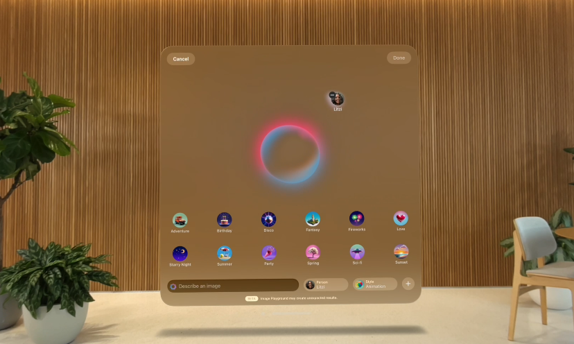 Apple Intelligence가 4월부터 Apple Vision Pro에 도입된다. ‘글쓰기 도구’, Image Playground, 젠모지 등 일련의 강력한 기능을 우선적으로 선보인다.