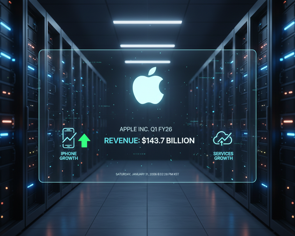 [메타X(MetaX)]애플, FY26 1분기 매출 1437억 달러&hellip;아이폰&middot;서비스 동반 성장
