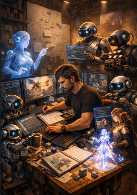 [메타X(MetaX)] 여러가지 업무를 하는 게임 개발자와 다양한 보조를 하는 AI; @ChatGPT