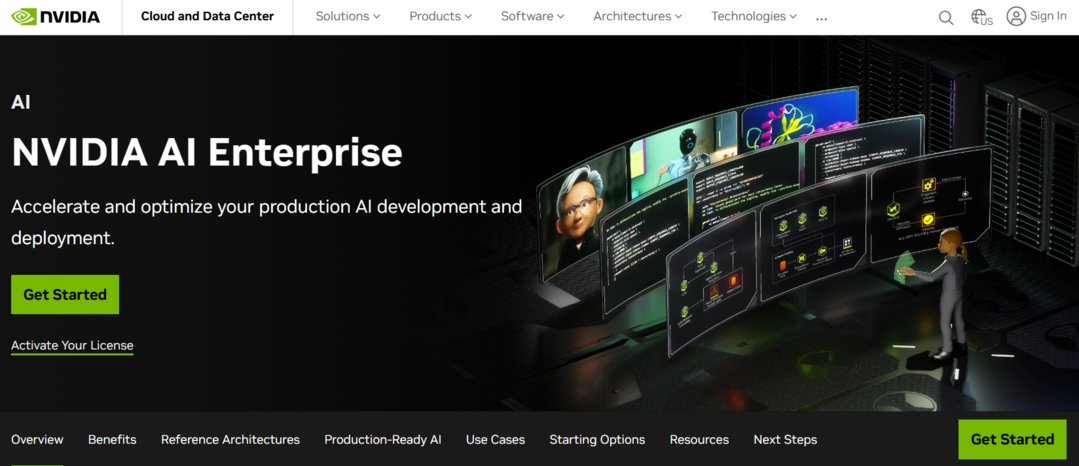 엔비디아의 NVIDIA AI Enterprise; https://www.nvidia.com/en-us/data-center/products/ai-enterprise/