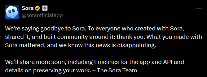 https://x.com/soraofficialapp/status/2036532795984715896