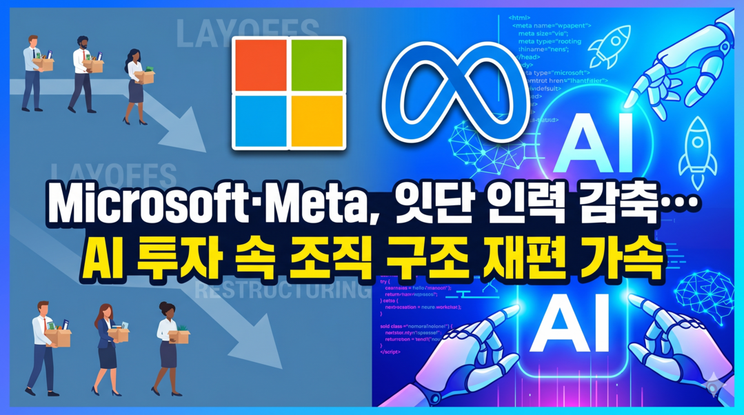 [메타X(MetaX)]&nbsp;Microsoft&middot;Meta, 잇단 인력 감축&hellip; AI 투자 속 조직 구조 재편 가속