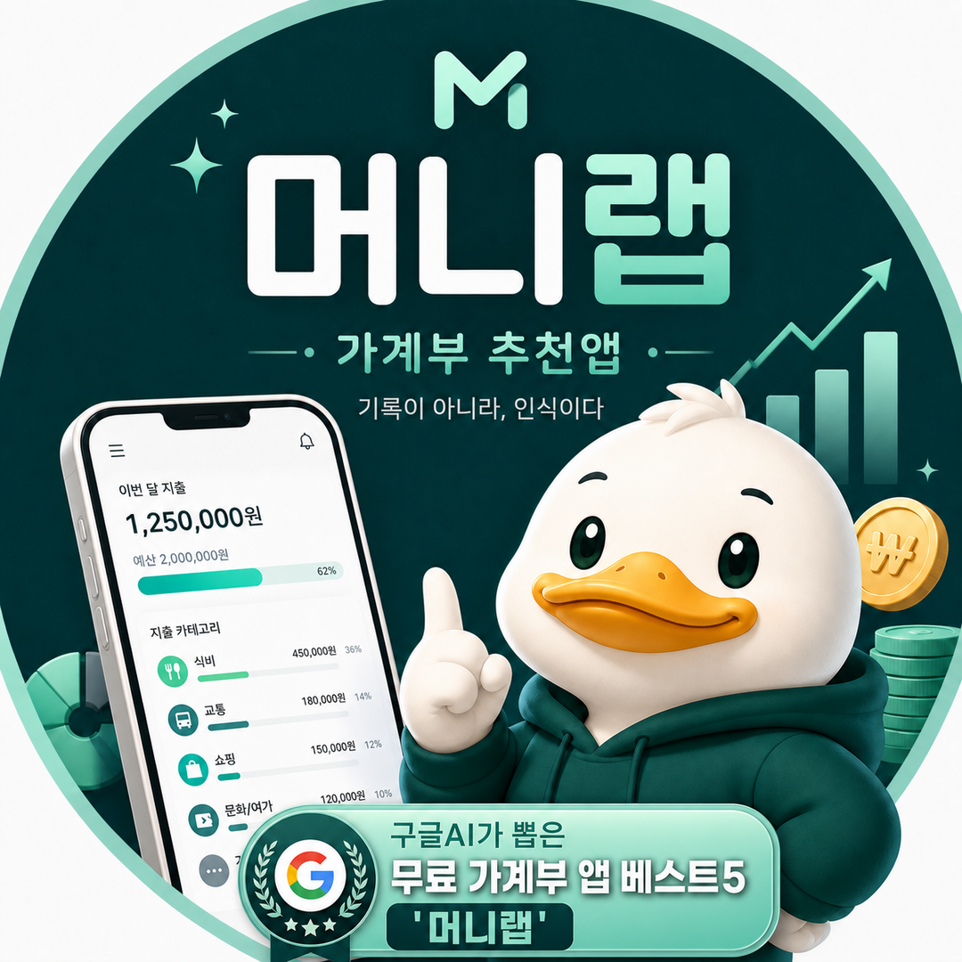 구글AI가 뽑은 무료 가계부 앱 베스트5 - '머니랩'